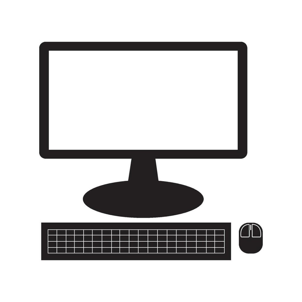 computadora icono logo vector diseño modelo