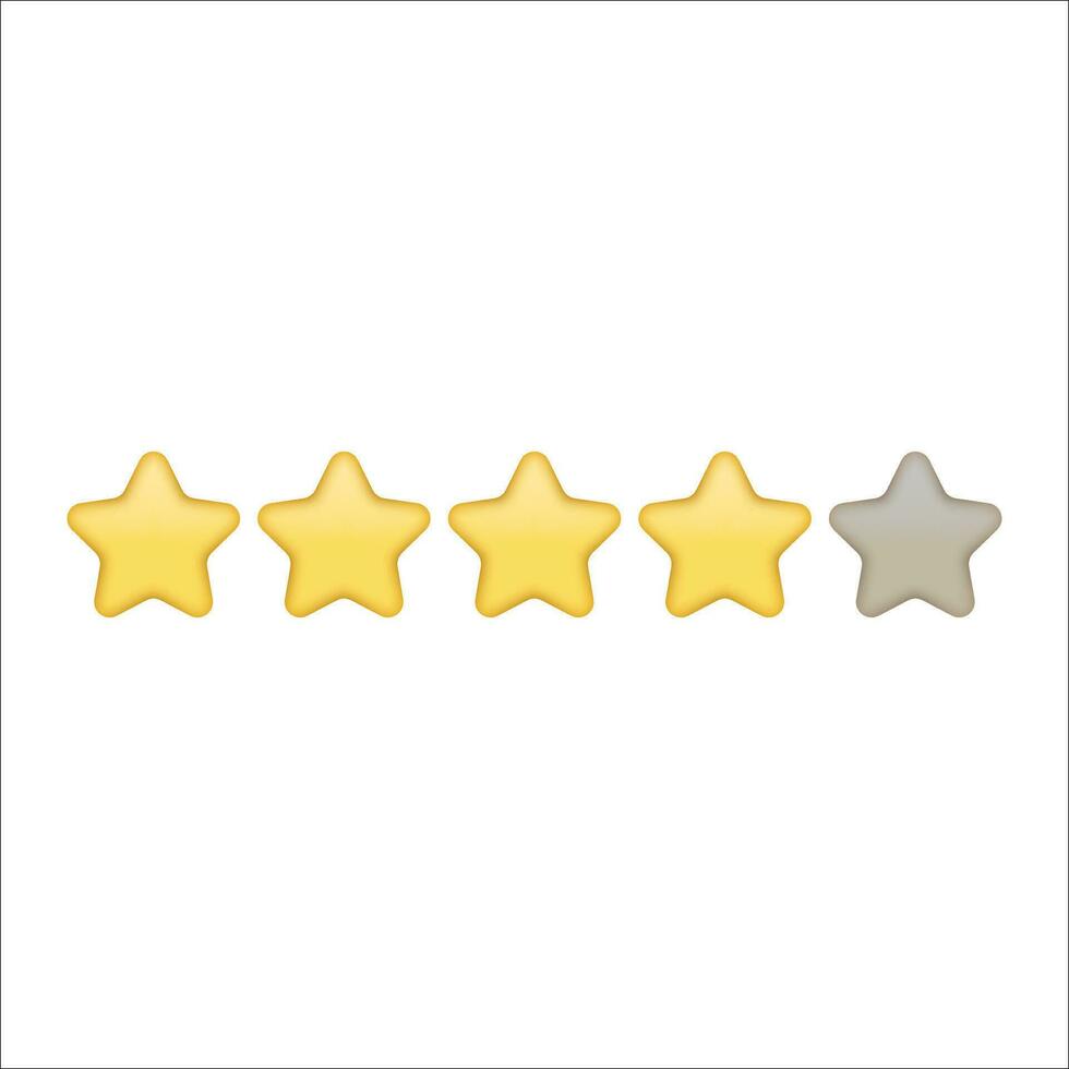 Rating four stars for best excellent services rating for satisfaction, for quality customer rating feedback concept vector