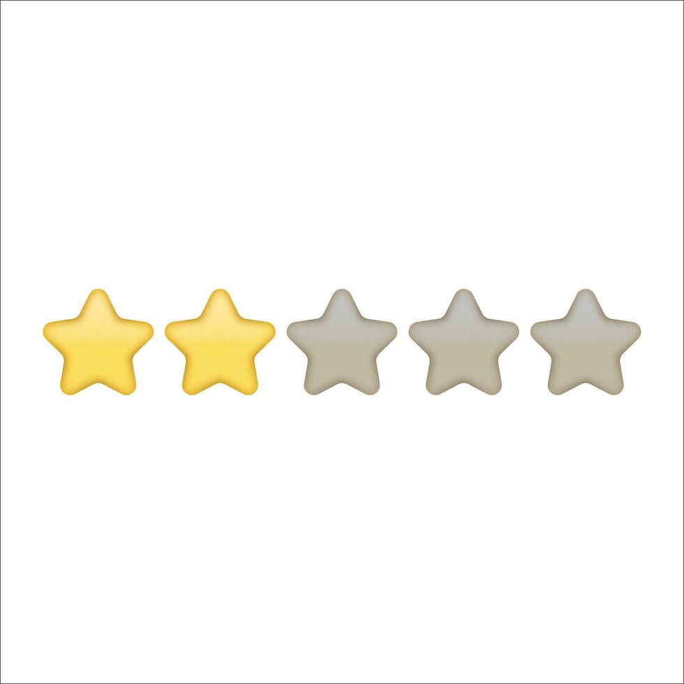 Rating two stars for best excellent services rating for satisfaction, for quality customer rating feedback concept vector