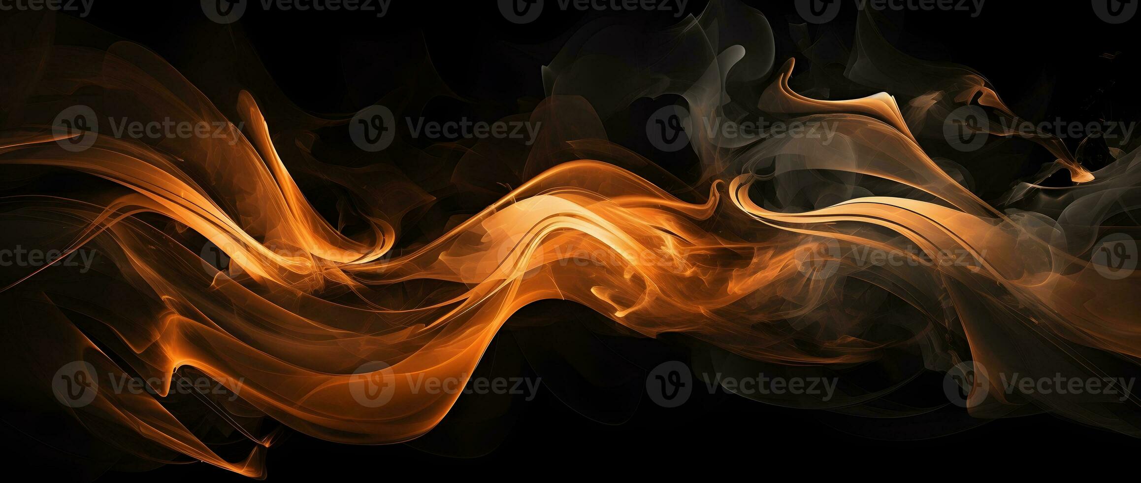 AI generated Fire flames on a black background abstract photo