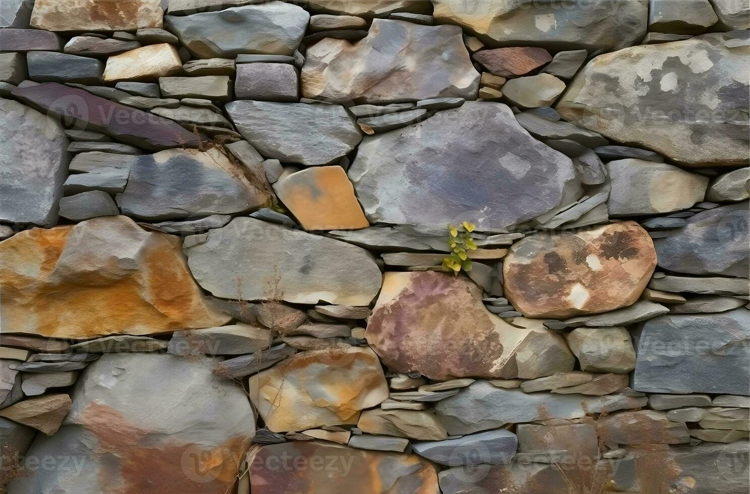 AI generated Stone surface texture. Grunge brick wall background. Background of old vintage brick wall photo