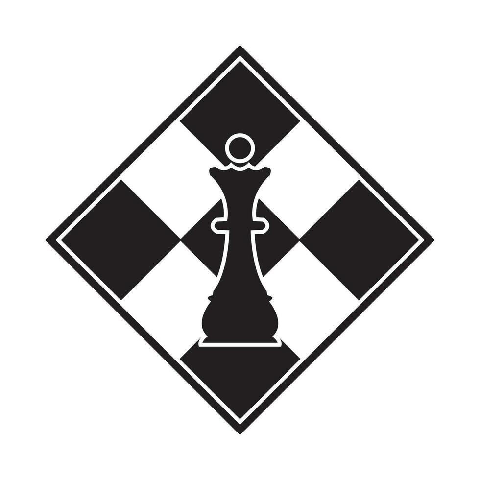 chess icon logo vector design template