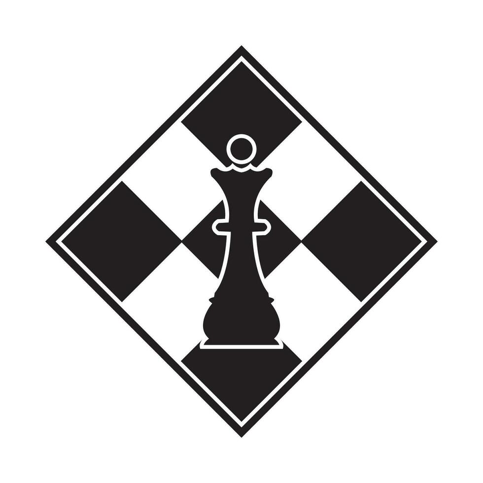 chess icon logo vector design template