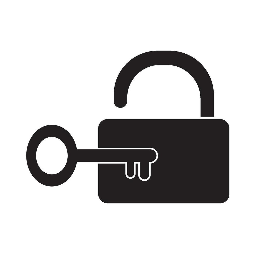 padlock icon logo vector design template