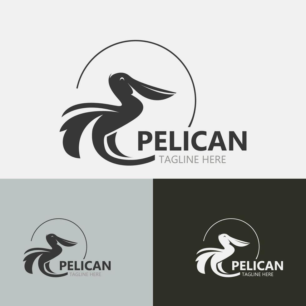 pelícano pájaro silhoutte Clásico logo vector ilustración modelo icono gráfico diseño