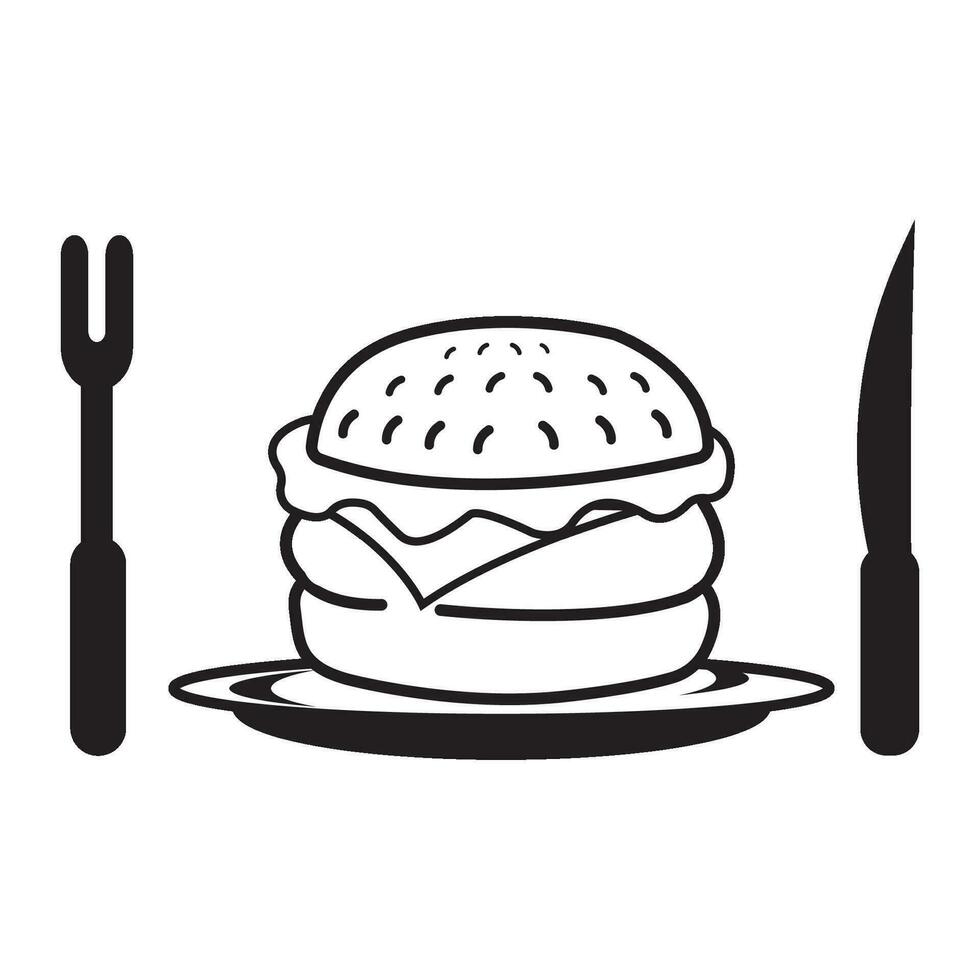 hamburguesas icono logo vector diseño modelo