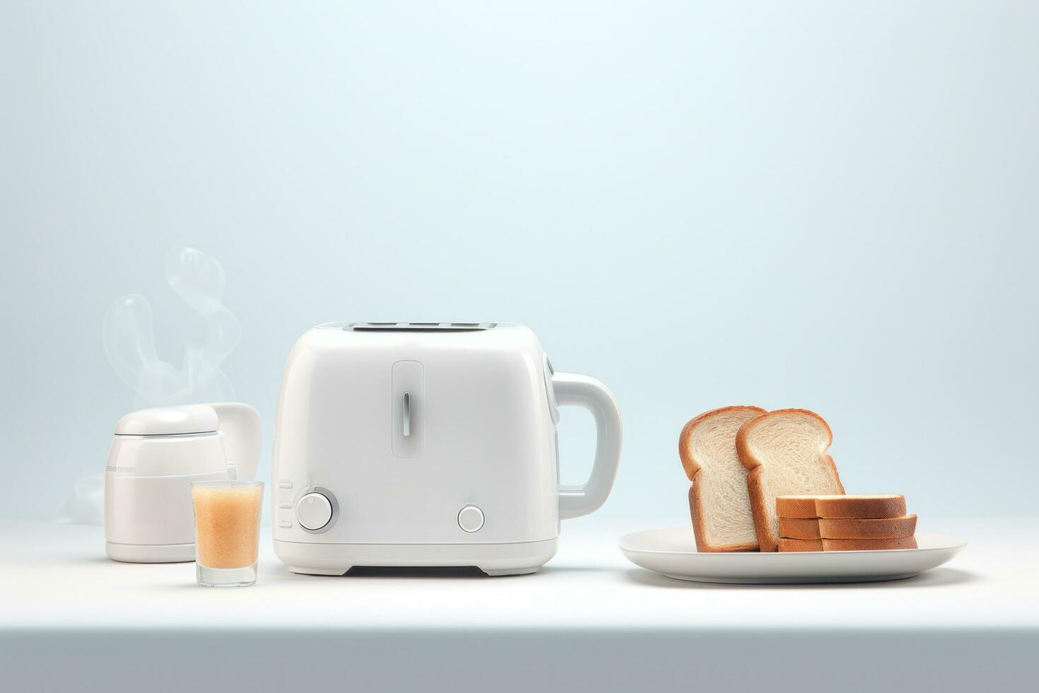 AI generated a toaster with bread and bread with blueberry jam photo