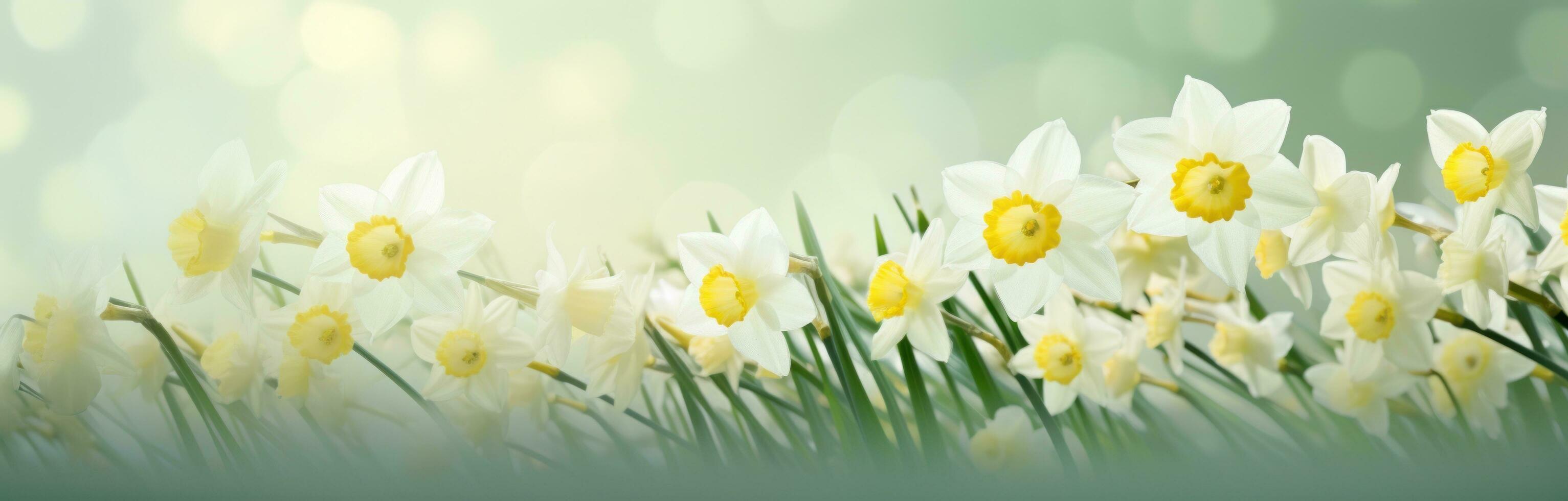 AI generated daffodil flowers spring background photo