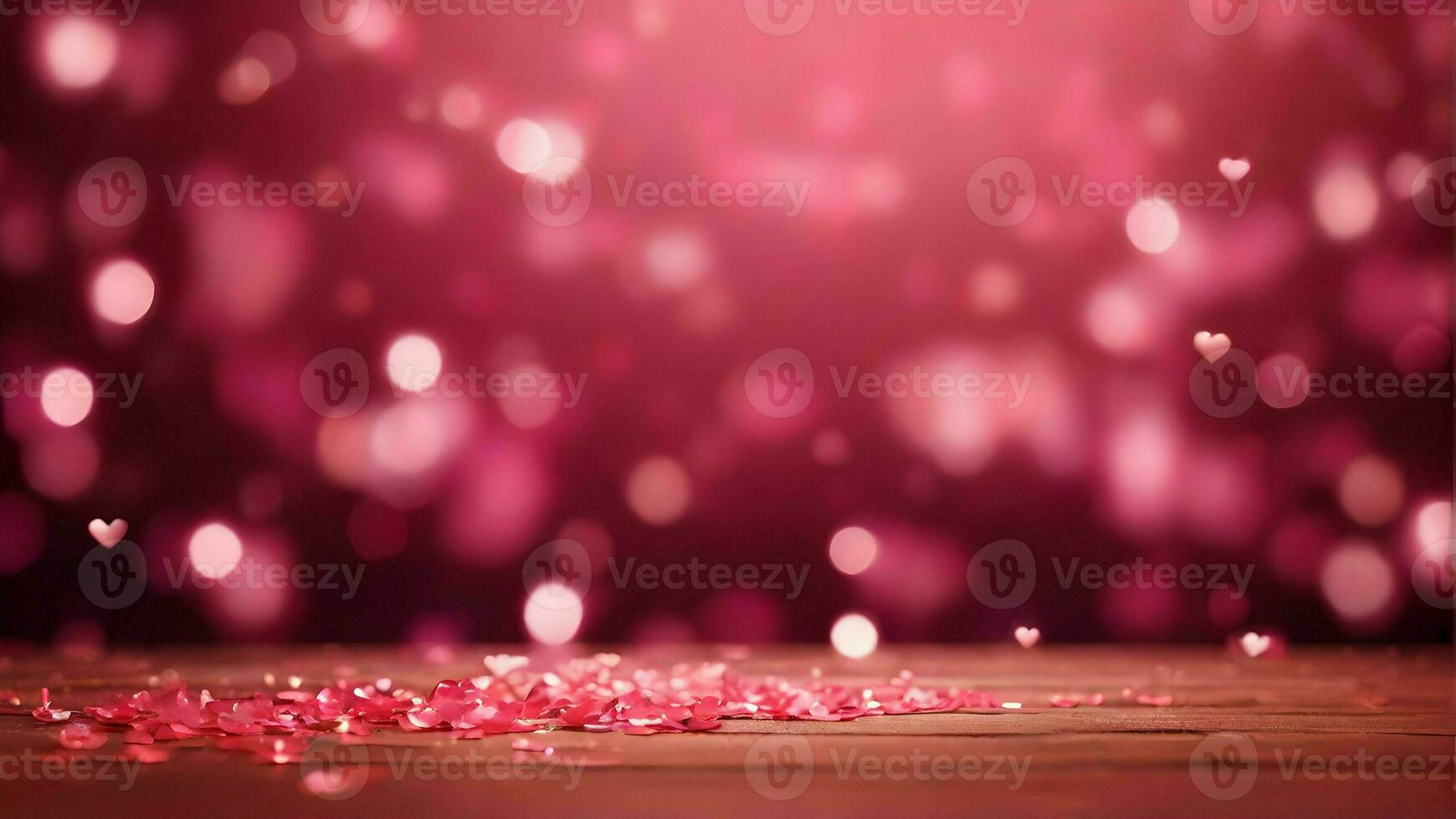 AI generated Abstract pink bokeh background. Valentine's Theme. Valentine's day background. photo