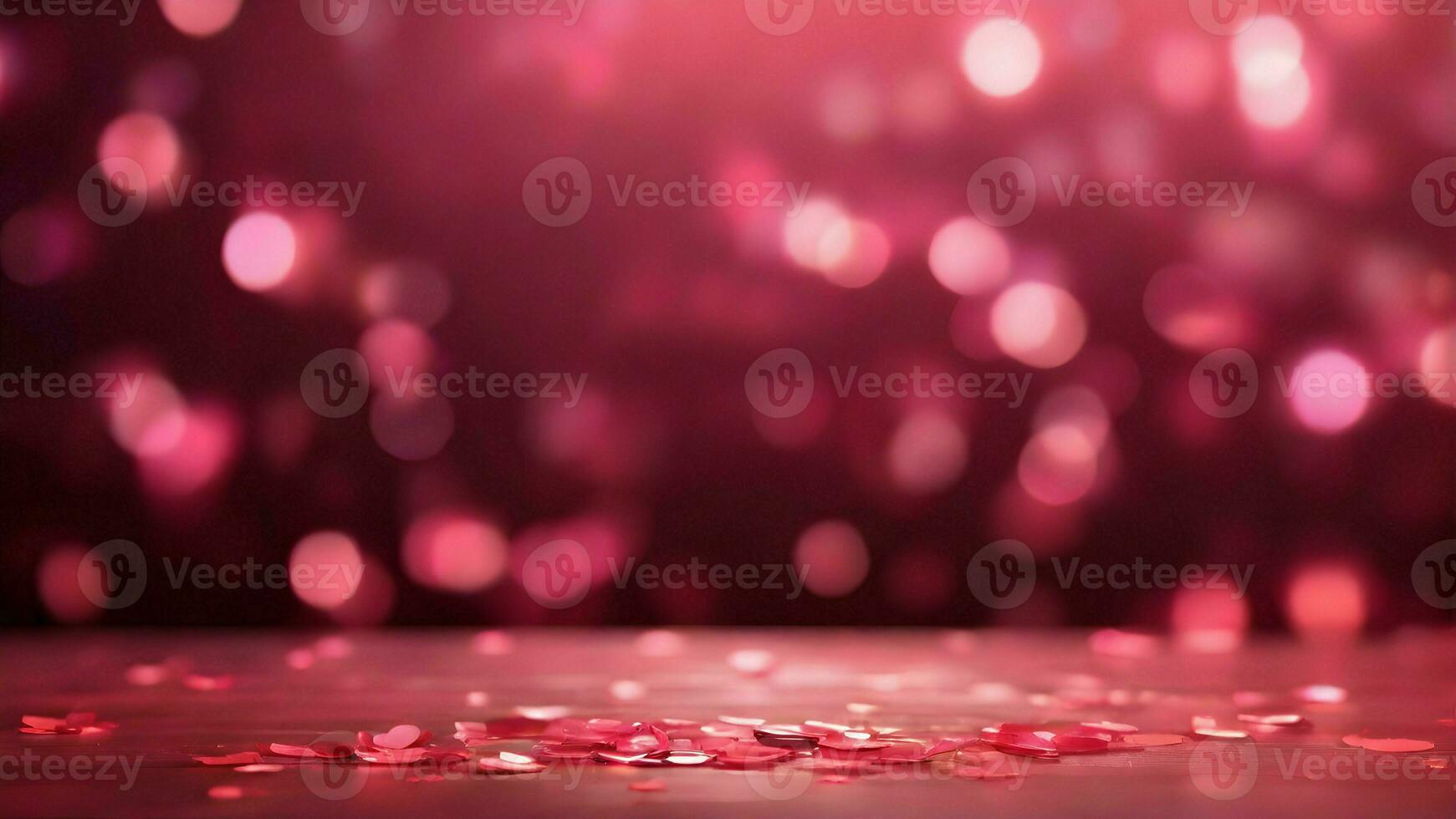 AI generated Abstract pink bokeh background. Valentine's Theme. Valentine's day background. photo