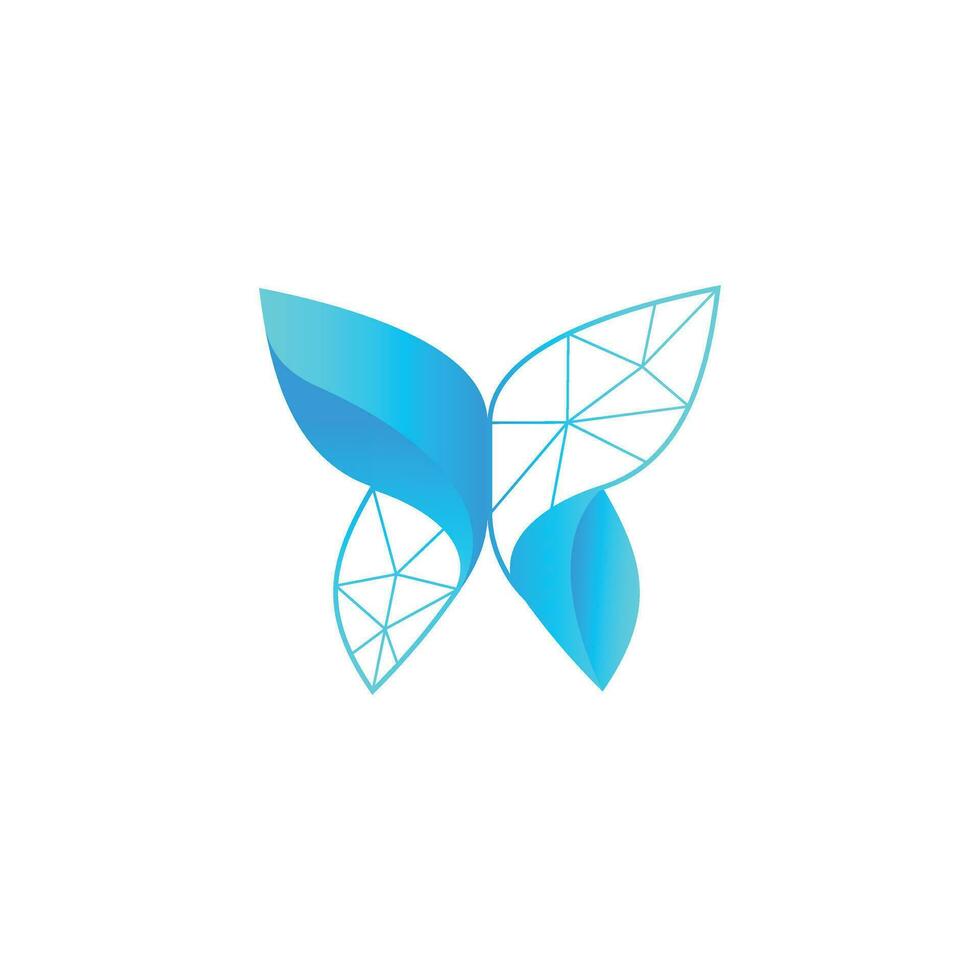 mariposa logo digital futurista estilo vector diseño modelo