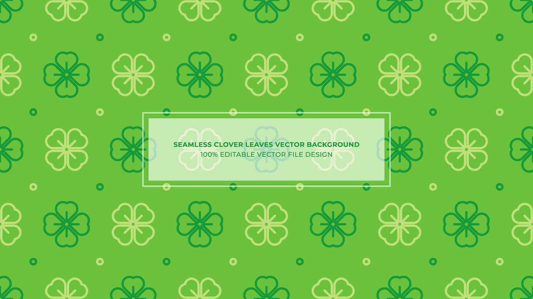 Lime Green Vector Background Design Decorated With A Seamless Pattern Of Simple Clover Leaves