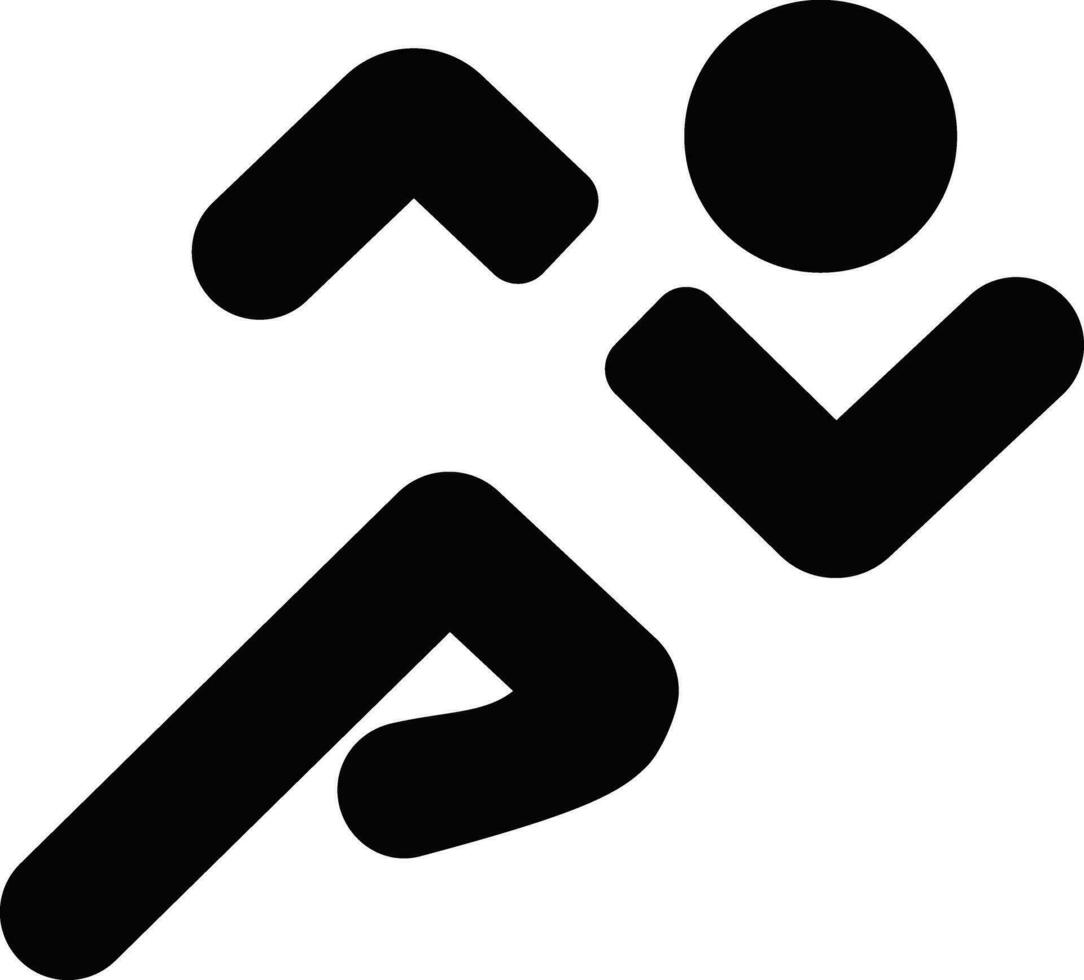 corriendo deporte hombre icono en departamento. aislado en conteniendo corredor, carrera, finalizar, chico palo figura corriendo rápido y trotar elementos. símbolo vector para aplicaciones y sitio web