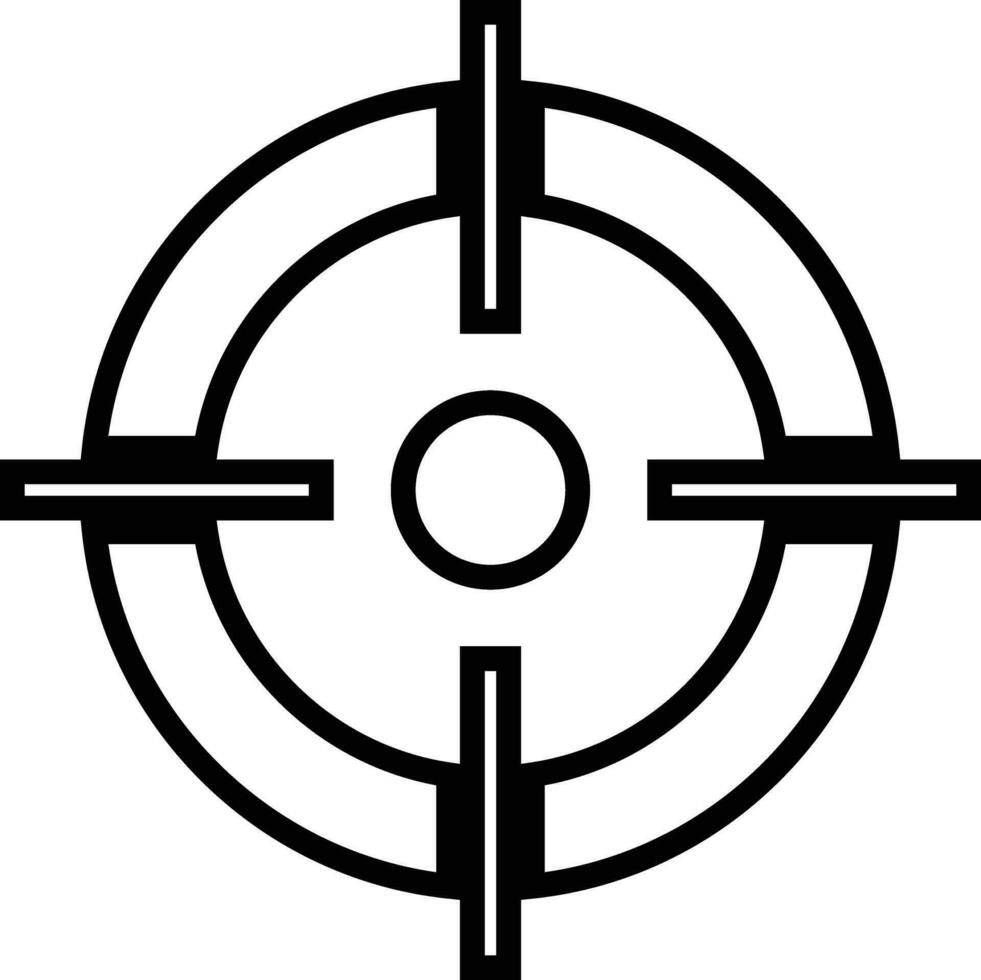 Target Icon in trendy line style isolated on Aim for design, logo Target and Goal icons. Symbol of a gun sight, purpose with a arrow in the middle. vector for apps web
