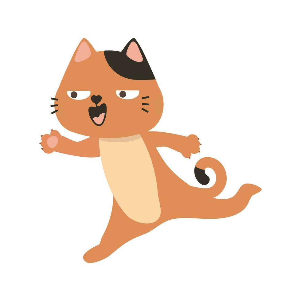 Cute Cat orange vector illustration
