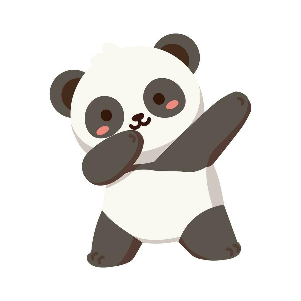 dibujos animados panda frotando danza vector