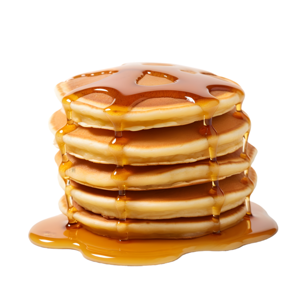AI generated Pancake Stack with Maple Syrup on transparent background PNG image