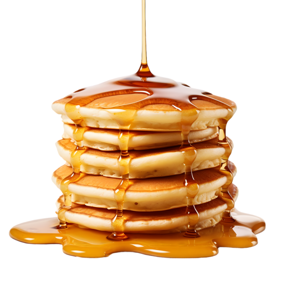 AI generated Pancake Stack with Maple Syrup on transparent background PNG image