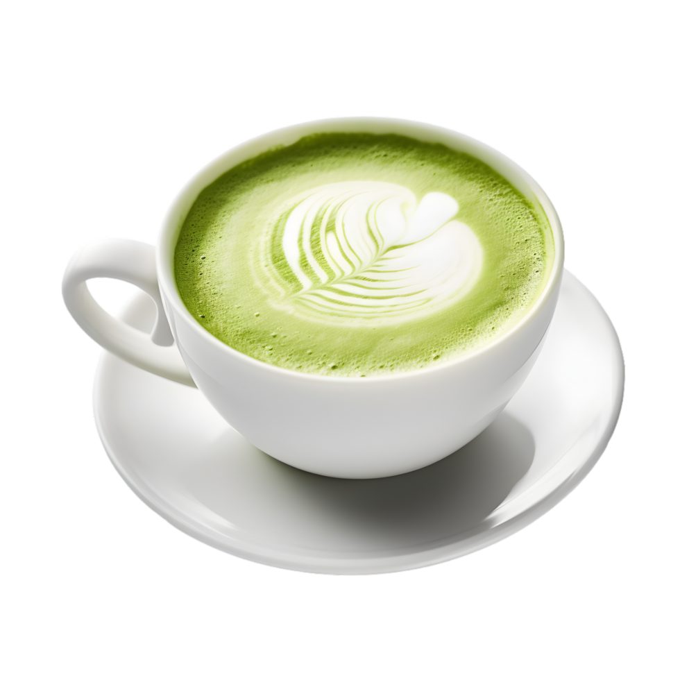 AI generated Cup of Matcha Latte on transparent background PNG image