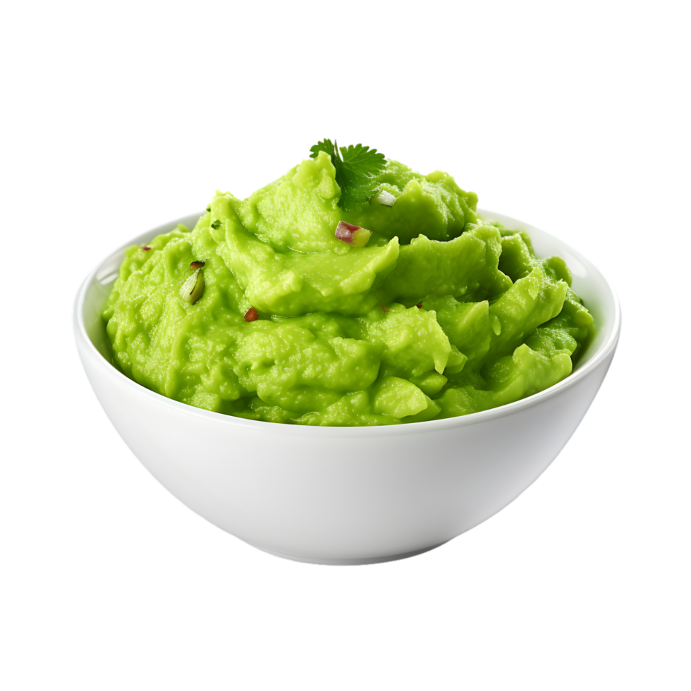 AI generated Bowl of Guacamole on transparent background PNG image