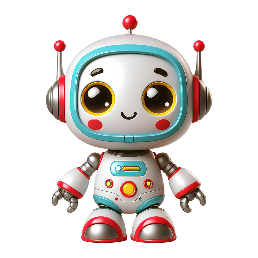 AI generated ai robot cartoon on transparent background png