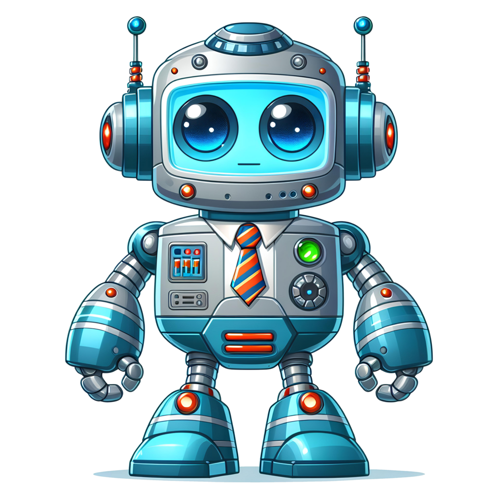 AI generated ai robot cartoon on transparent background png