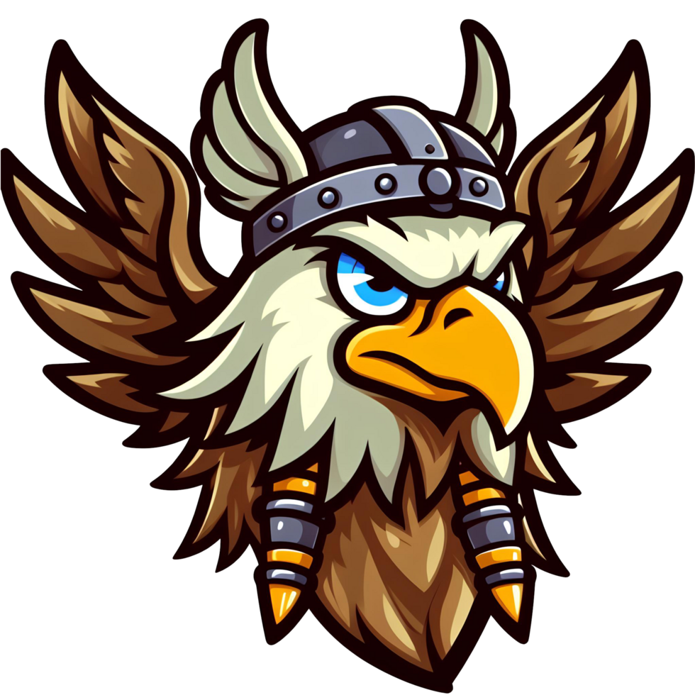 AI generated eagle head. cartoon style. on transparent background png