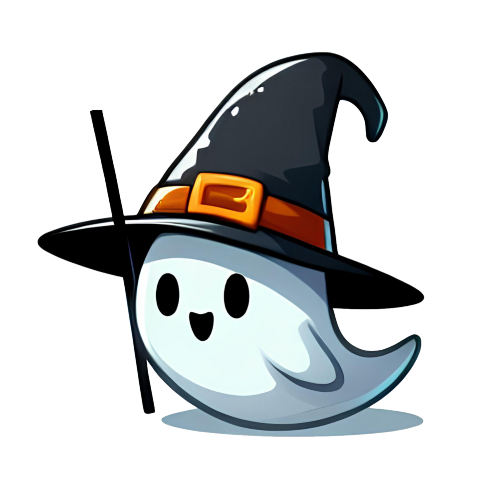 AI generated halloween ghost. cartoon style. on transparent background png