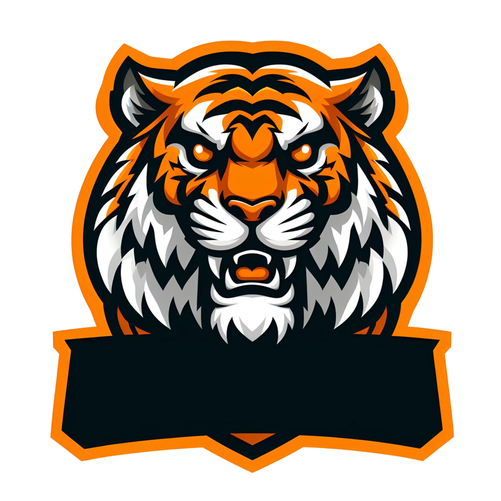 AI generated mascot tiger Head. cartoon style. on transparent background png