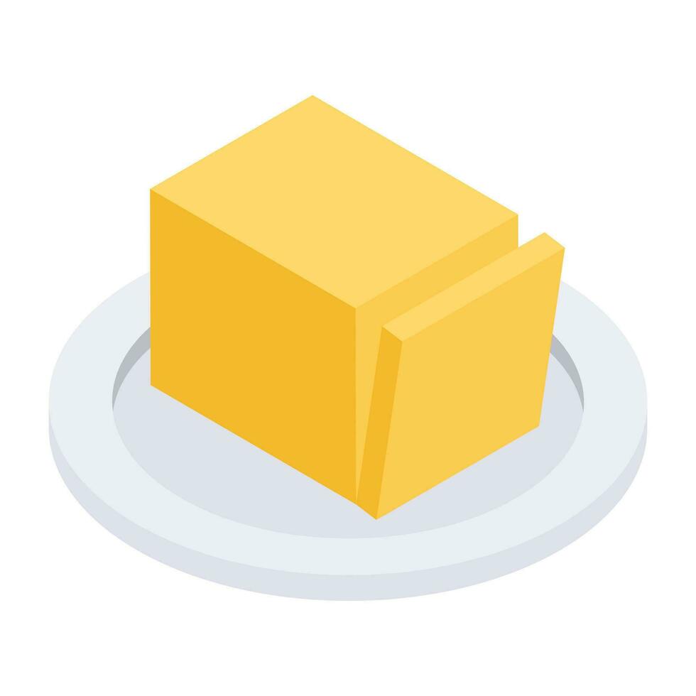 An icon design of cheese block vector