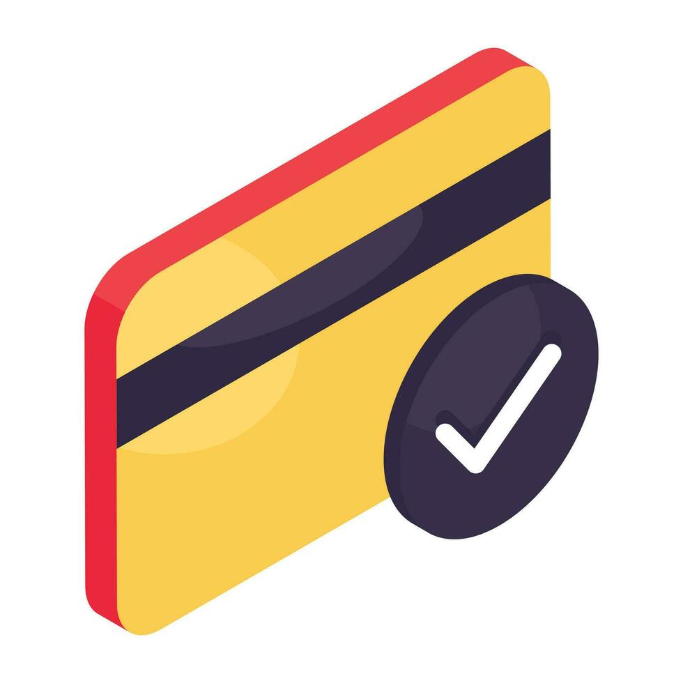 Card payment accepted icon in trendy vector design