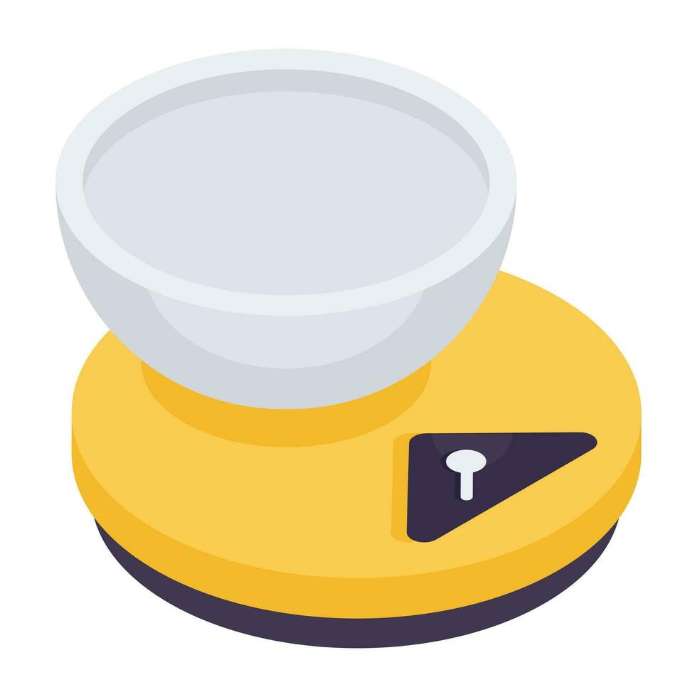 An isometric design icon of digital scale vector