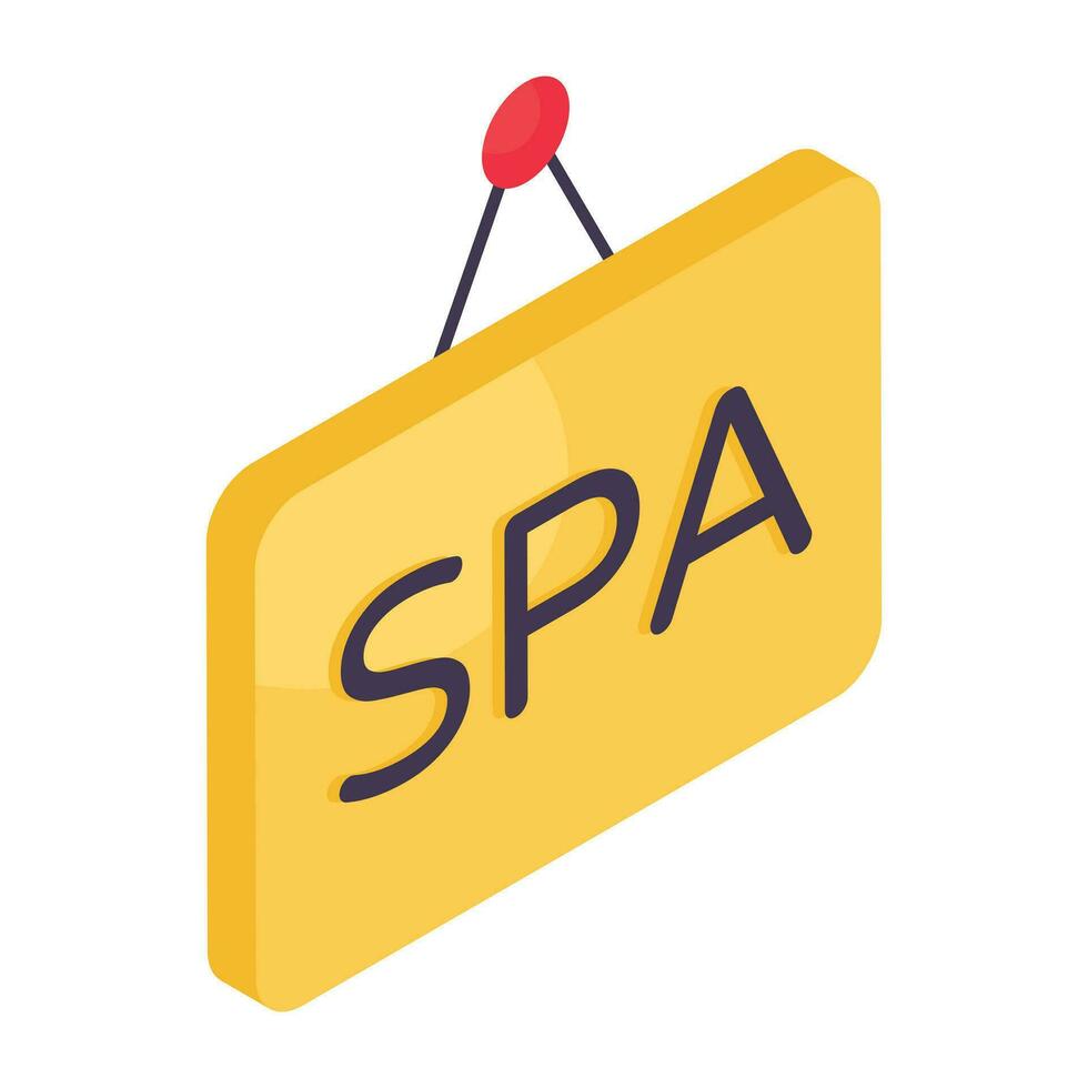 Editable design icon of spa board vector