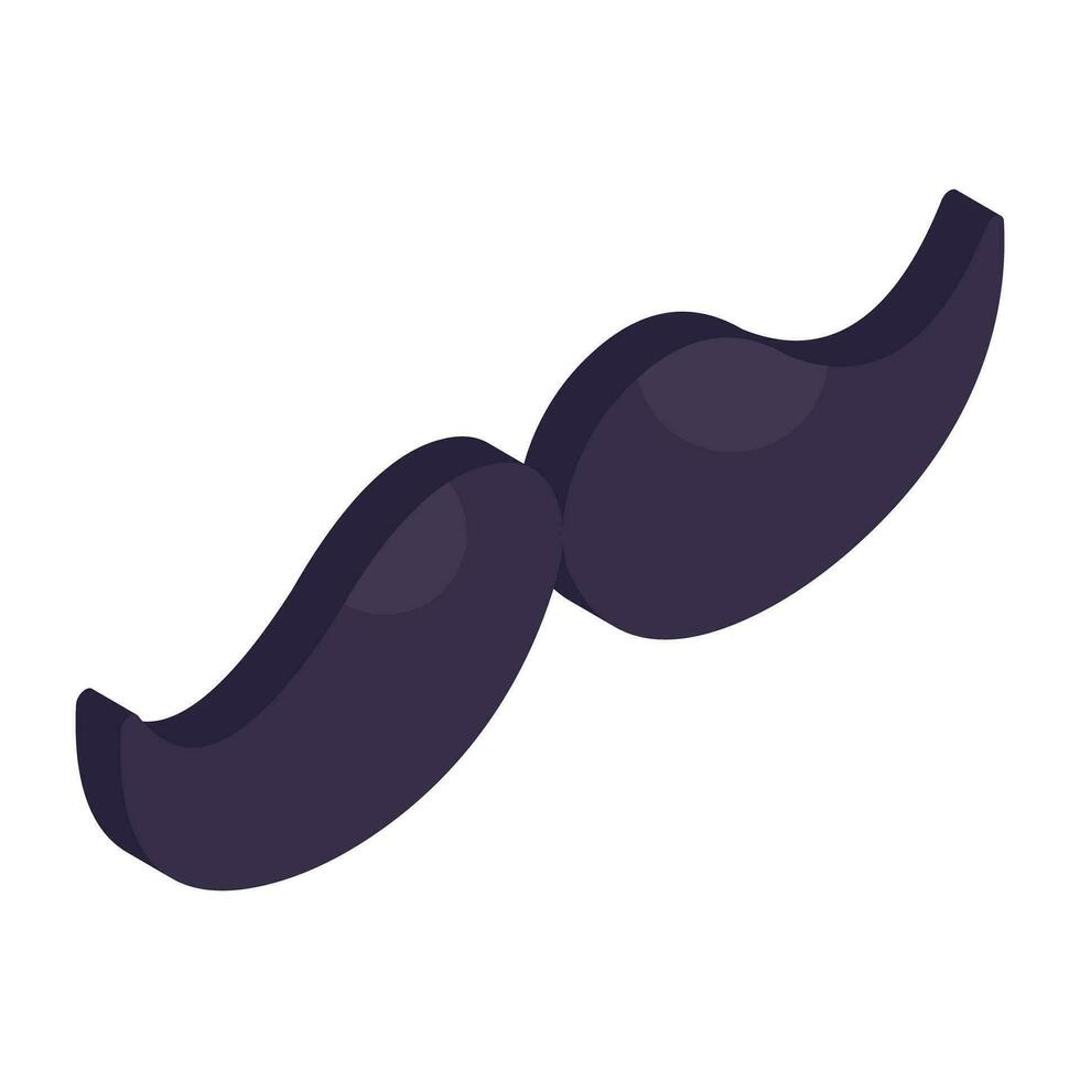 A isometric design icon of mustache vector