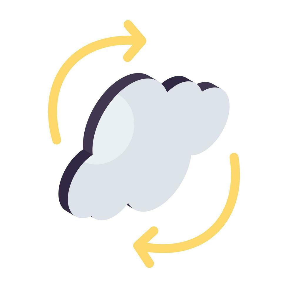 Unique design icon of cloud update vector