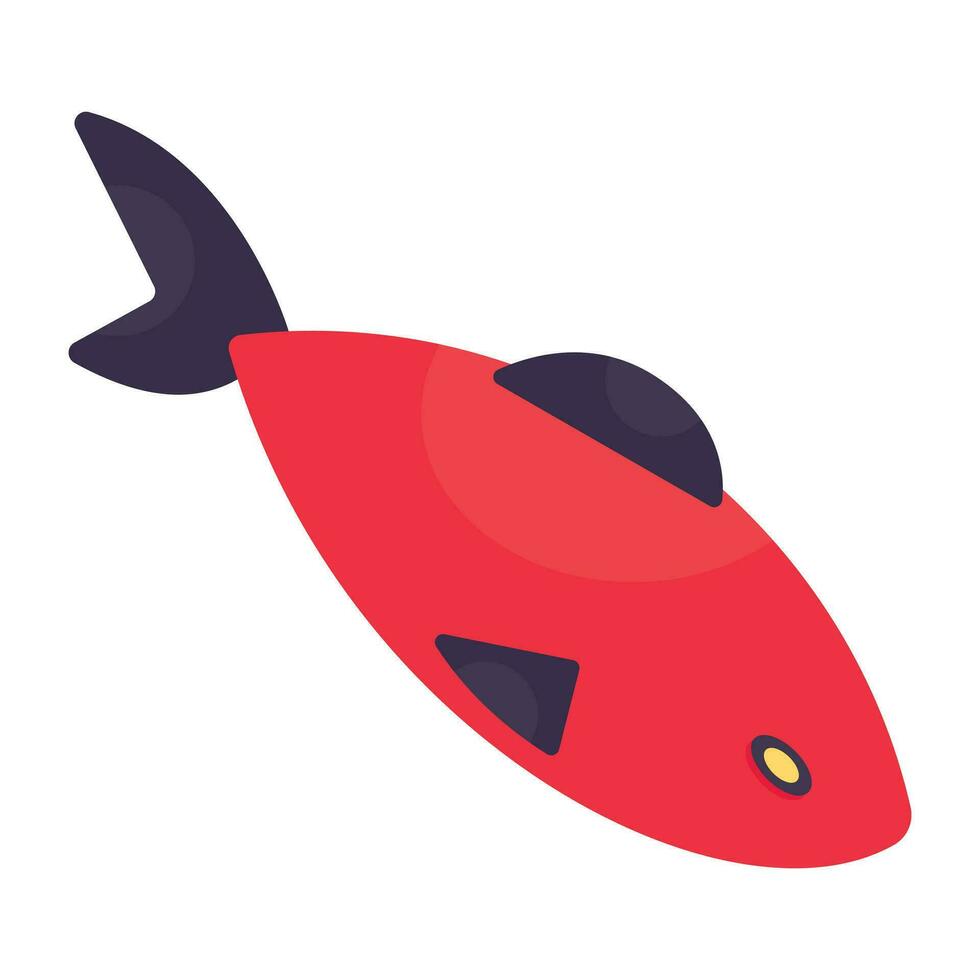 un isométrica diseño icono de pescado aislado en blanco antecedentes vector