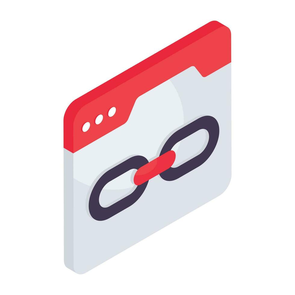 An icon design of linked website vector