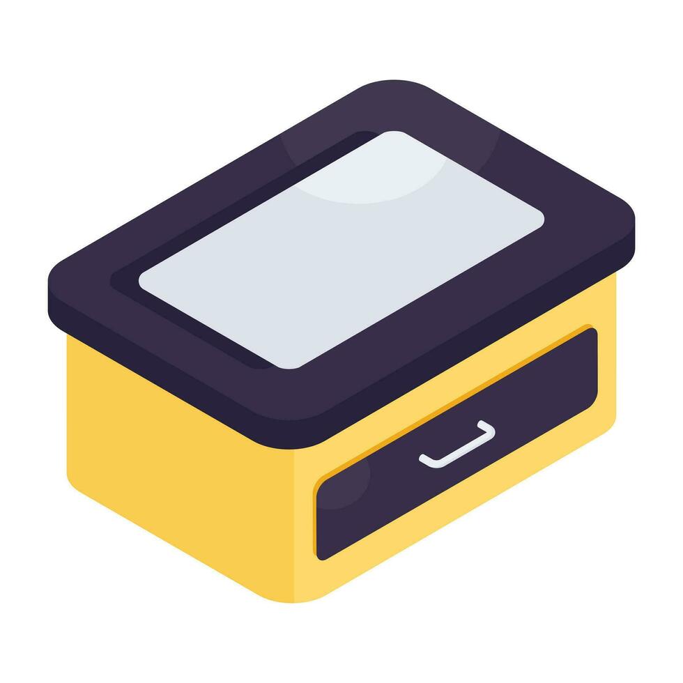 An icon design of kitchen drawer vector