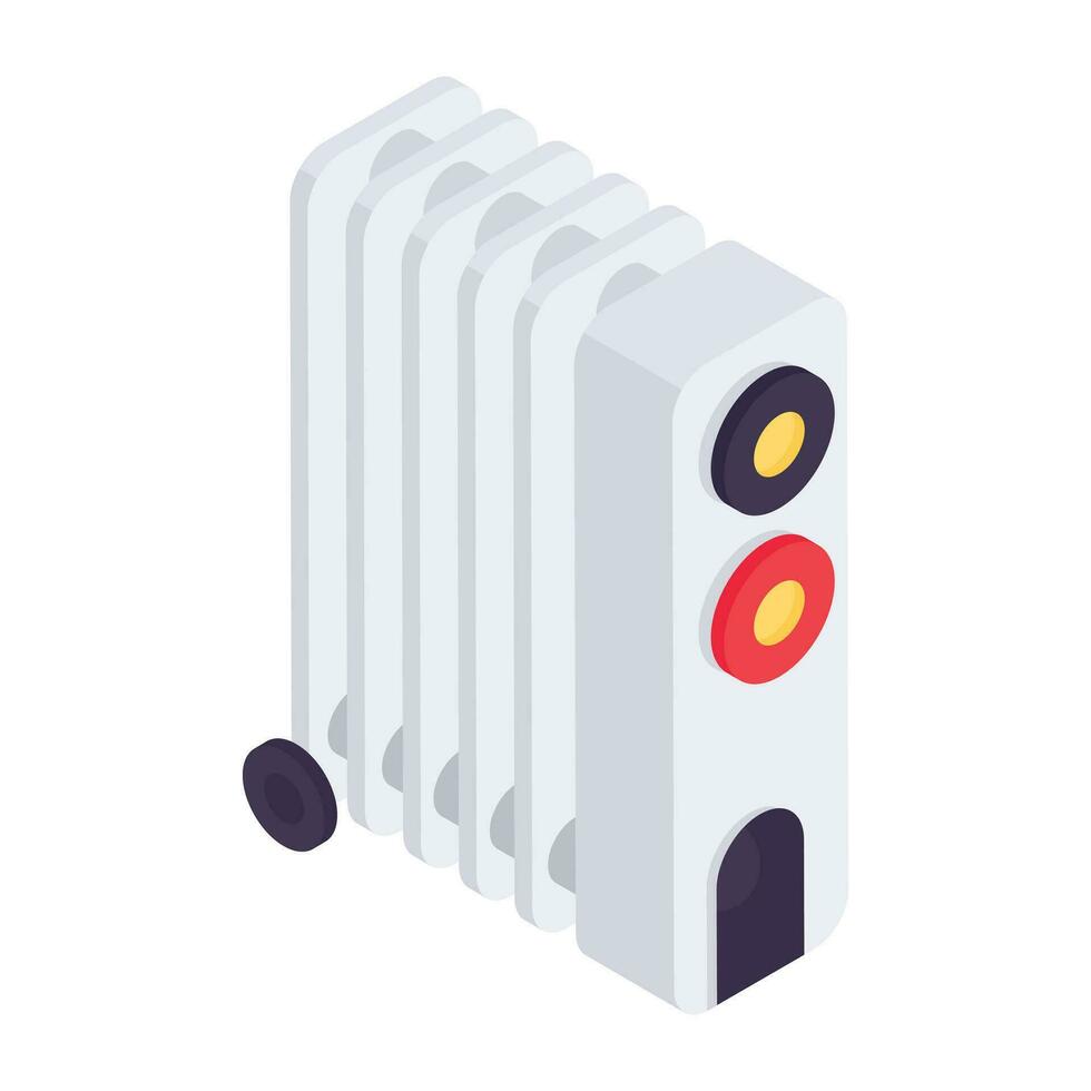 An icon design of electric heater vector