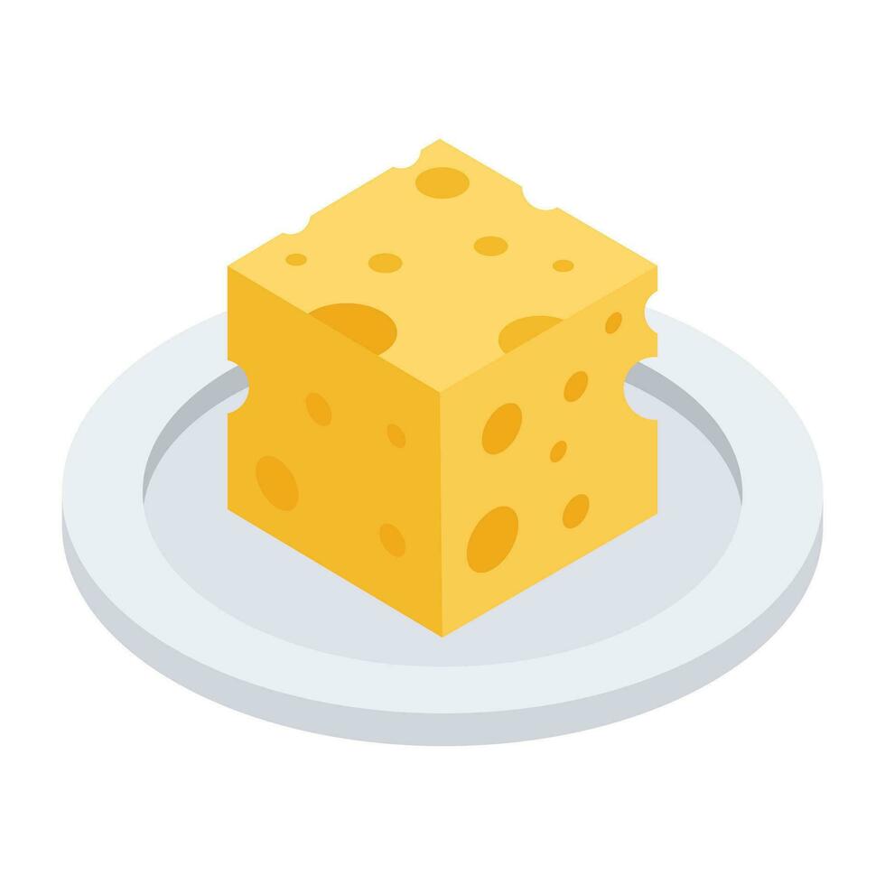 An icon design of cheese block vector