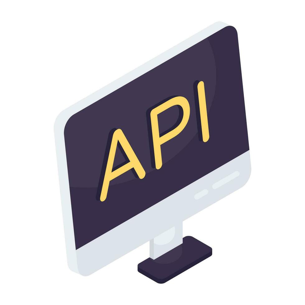 Modern design icon of api, application programming interface vector