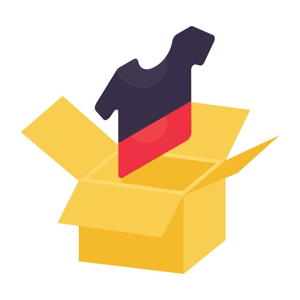 An icon design of shirt parcel vector