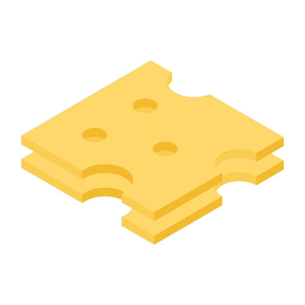 An icon design of cheese block vector