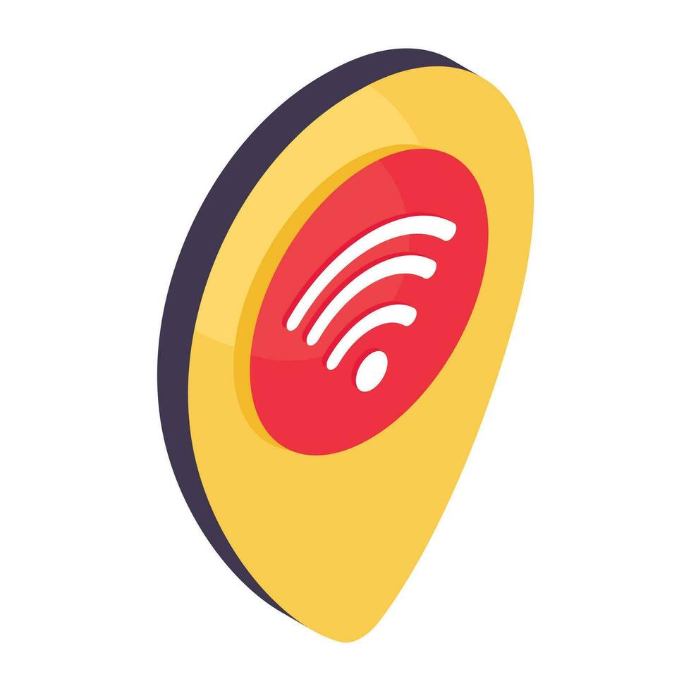 moderno diseño icono de Wifi ubicación vector
