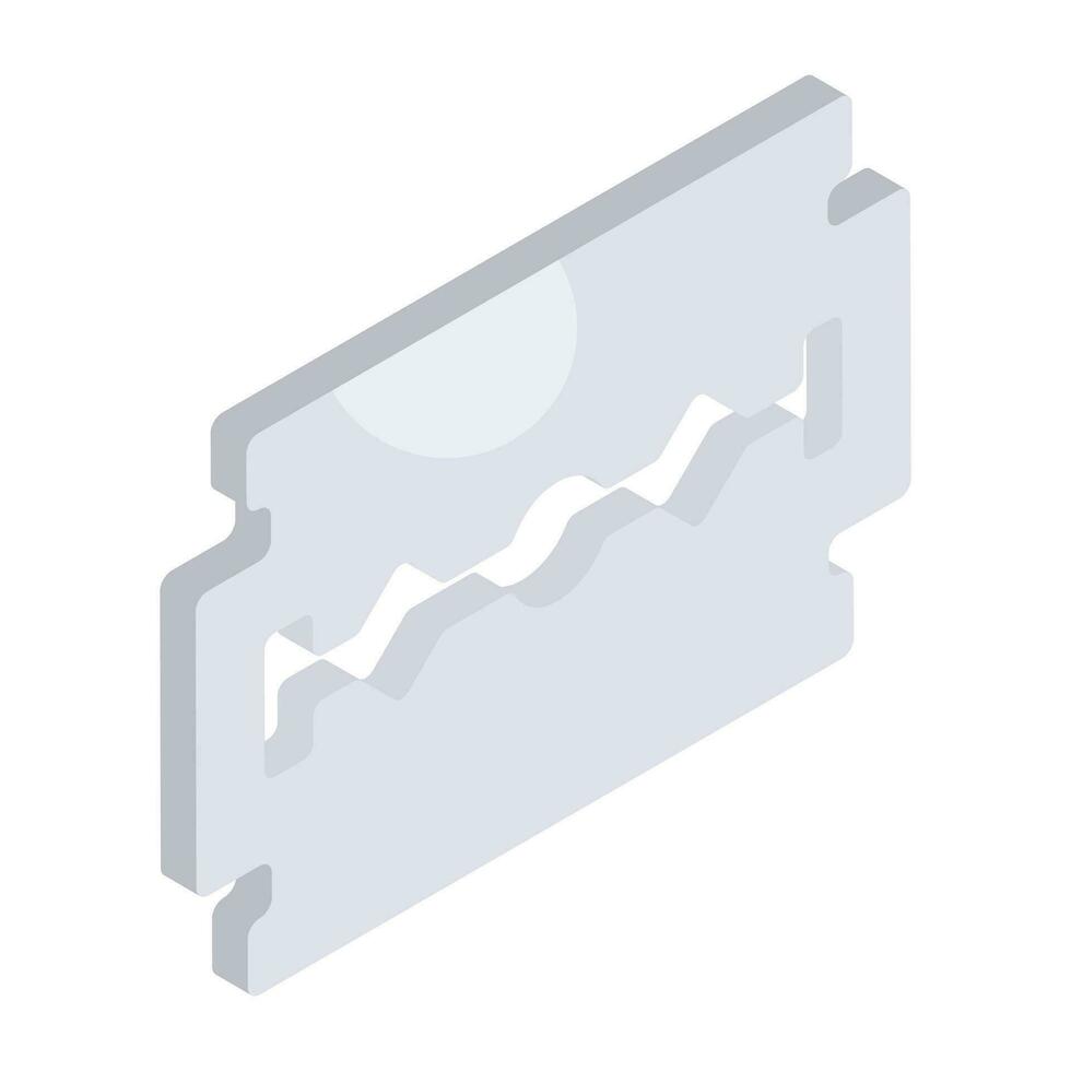 Conceptual isometric design icon of razor blade vector