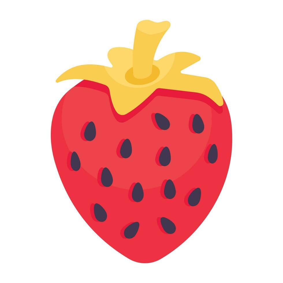 An isometric design icon of strawberry vector