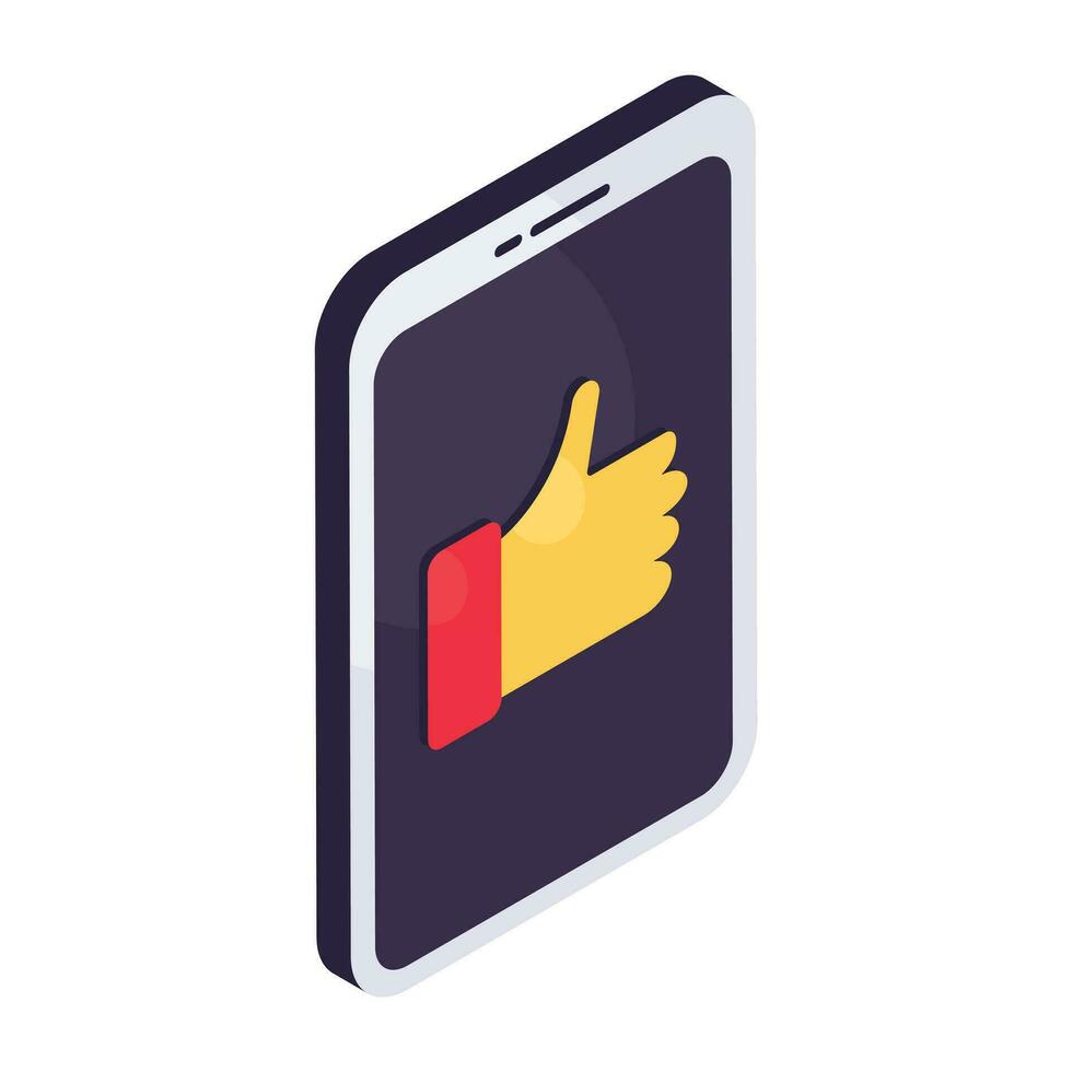 Mobile feedback icon, editable vector