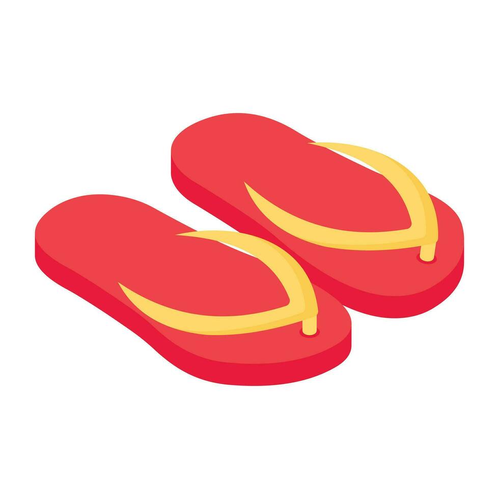 An icon design of flip flop, casual slippers vector