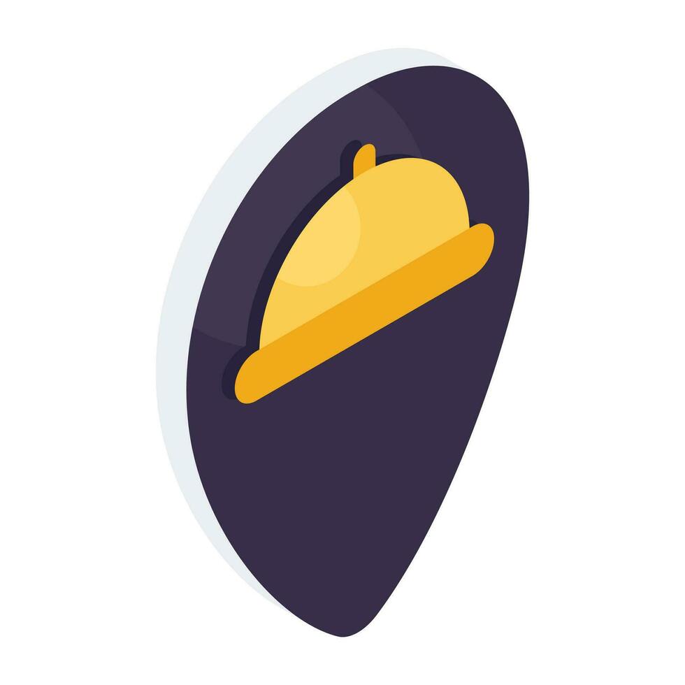Editable design icon of restaurant location vector