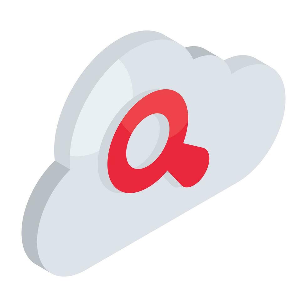 Creative design icon of search cloud vector